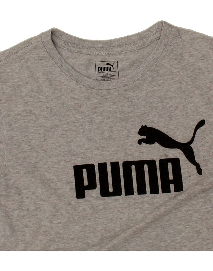 PUMA Boys Graphic T-Shirt Top 15-16 Years XL Grey Vintage Puma and Second-Hand Puma from Messina Hembry 