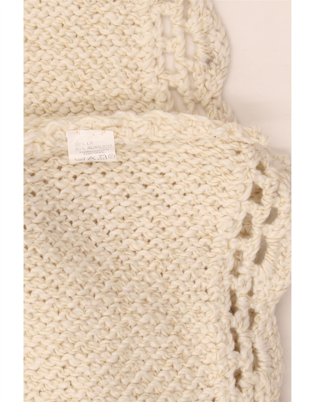 VINTAGE Womens Roll Neck Poncho Jumper One Size Off White Wool