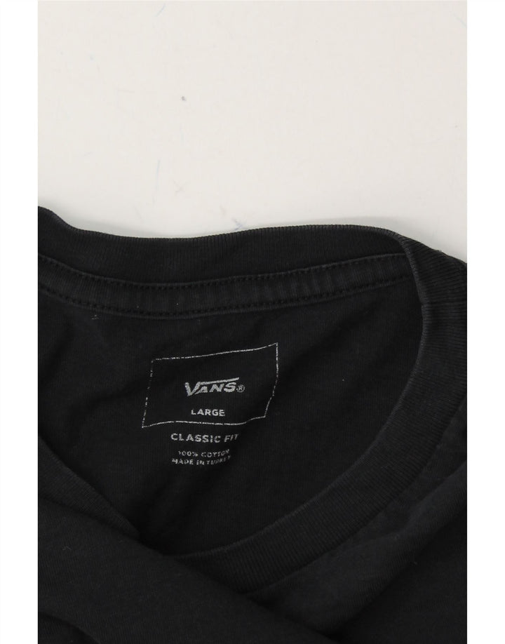 VANS Mens Classic Fit Graphic T-Shirt Top Large Black Vintage Vans and Second-Hand Vans from Messina Hembry 