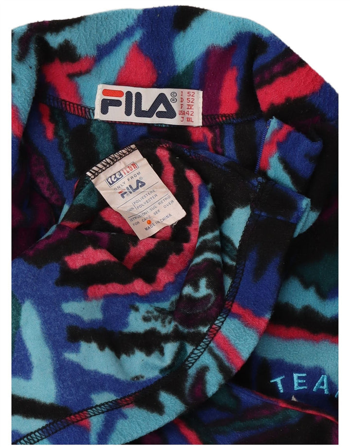 FILA Mens Abstract Pattern Fleece Jumper IT 52 Large Multicoloured