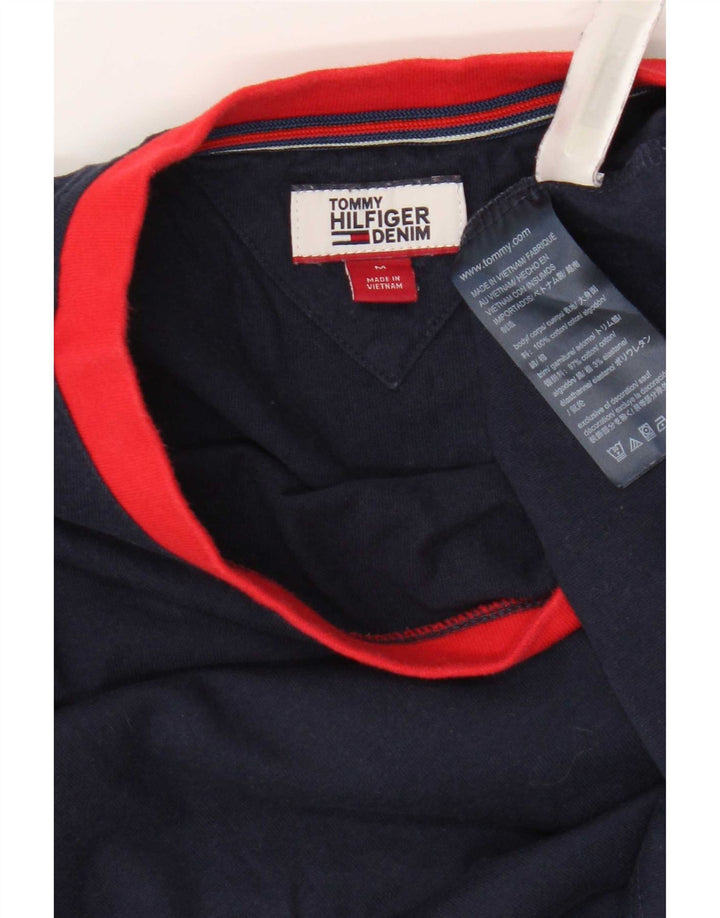 Tommy Hilfiger Womens Top Long Sleeve UK 12 Medium Navy Blue Colourblock