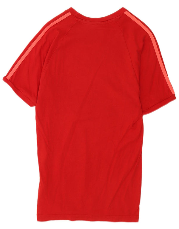 Adidas Womens T-Shirt Top UK 6 XS Red Cotton