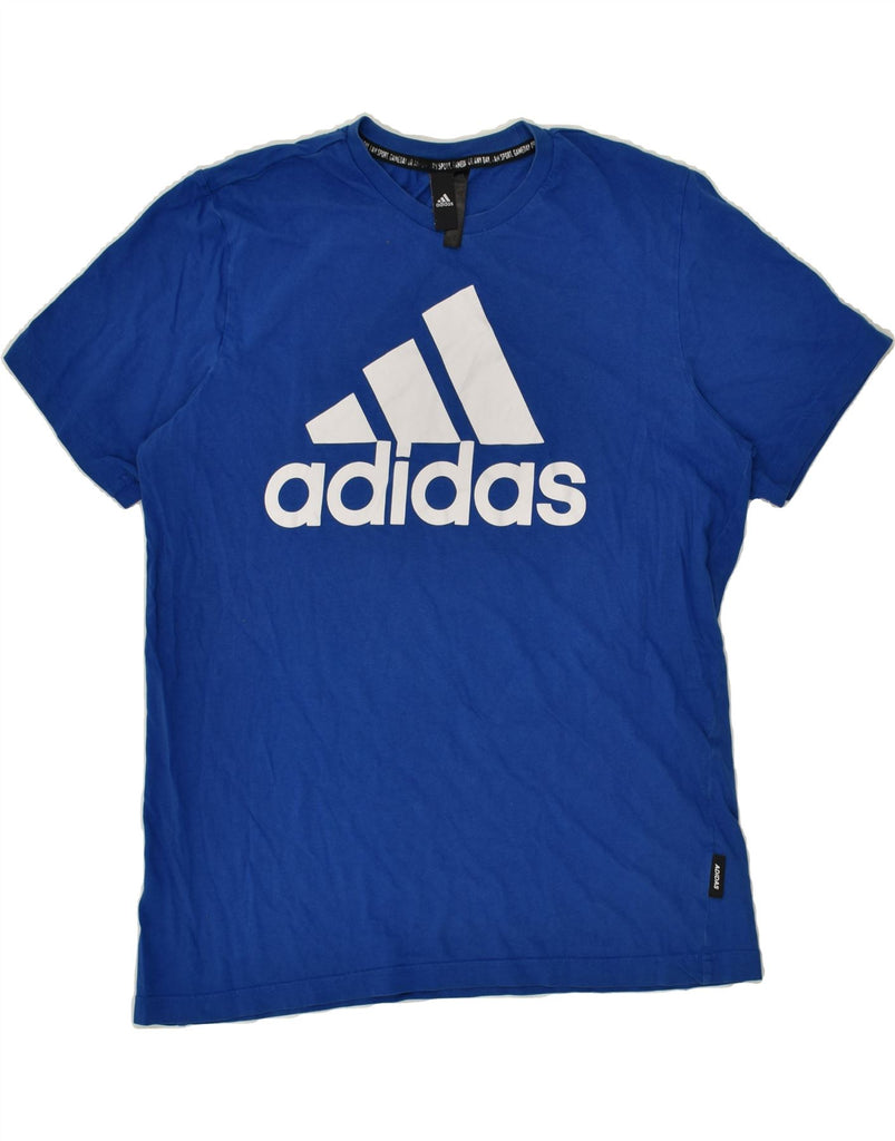 ADIDAS Mens Graphic T-Shirt Top Medium Navy Blue Cotton Vintage Adidas and Second-Hand Adidas from Messina Hembry 