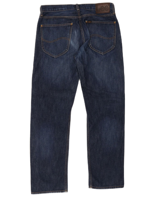 Lee Mens Straight Jeans W32 L32 Navy Blue Cotton