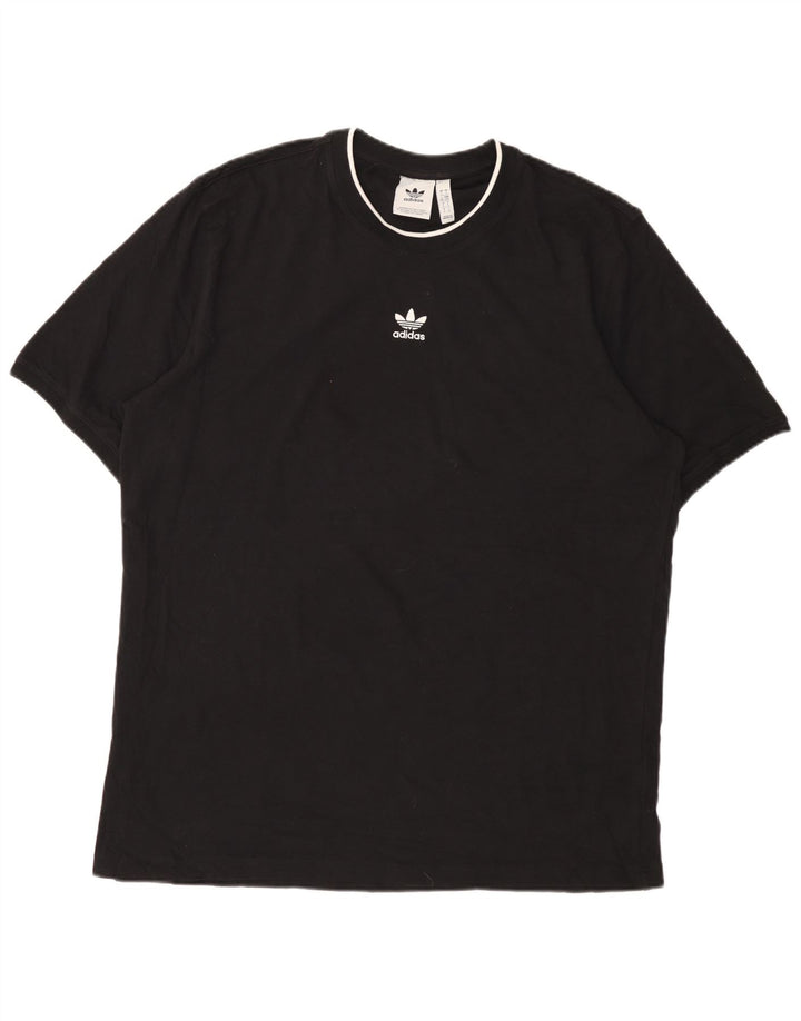 ADIDAS Mens T-Shirt Top Large Black Cotton