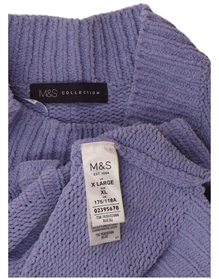 Marks & Spencer Womens Oversized Turtle Neck Jumper Sweater UK 18 XL Purple