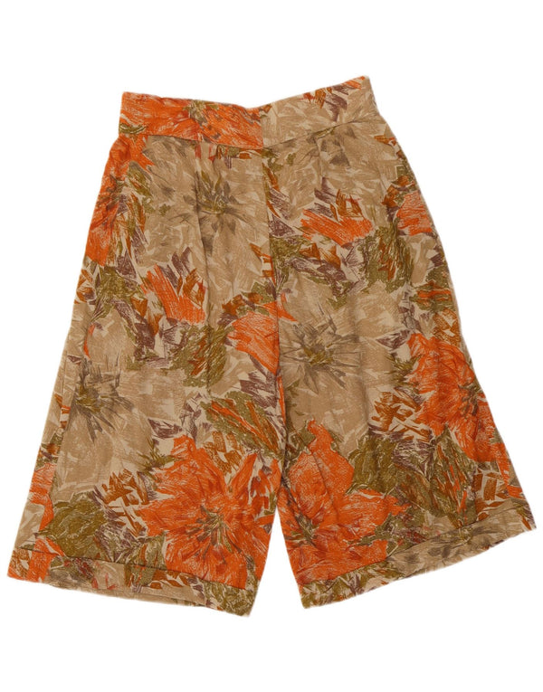 Vintage Womens High Waist Bermuda Shorts W26 Small Multicoloured Bohemian