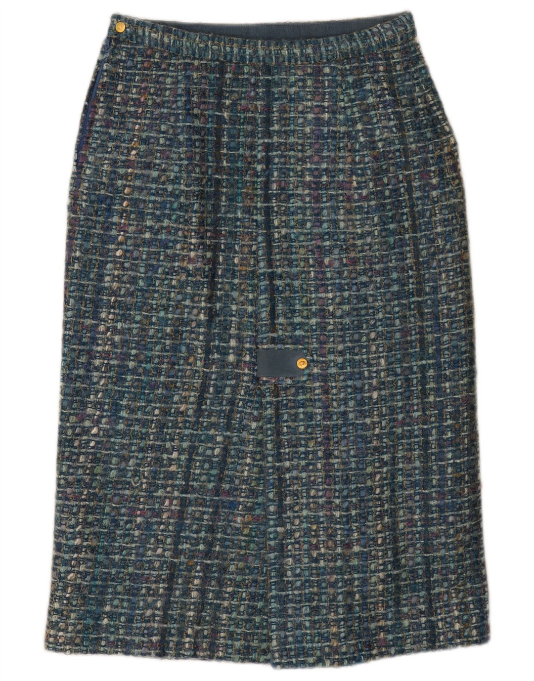 Vintage Womens Straight Skirt W28 Medium Blue Check