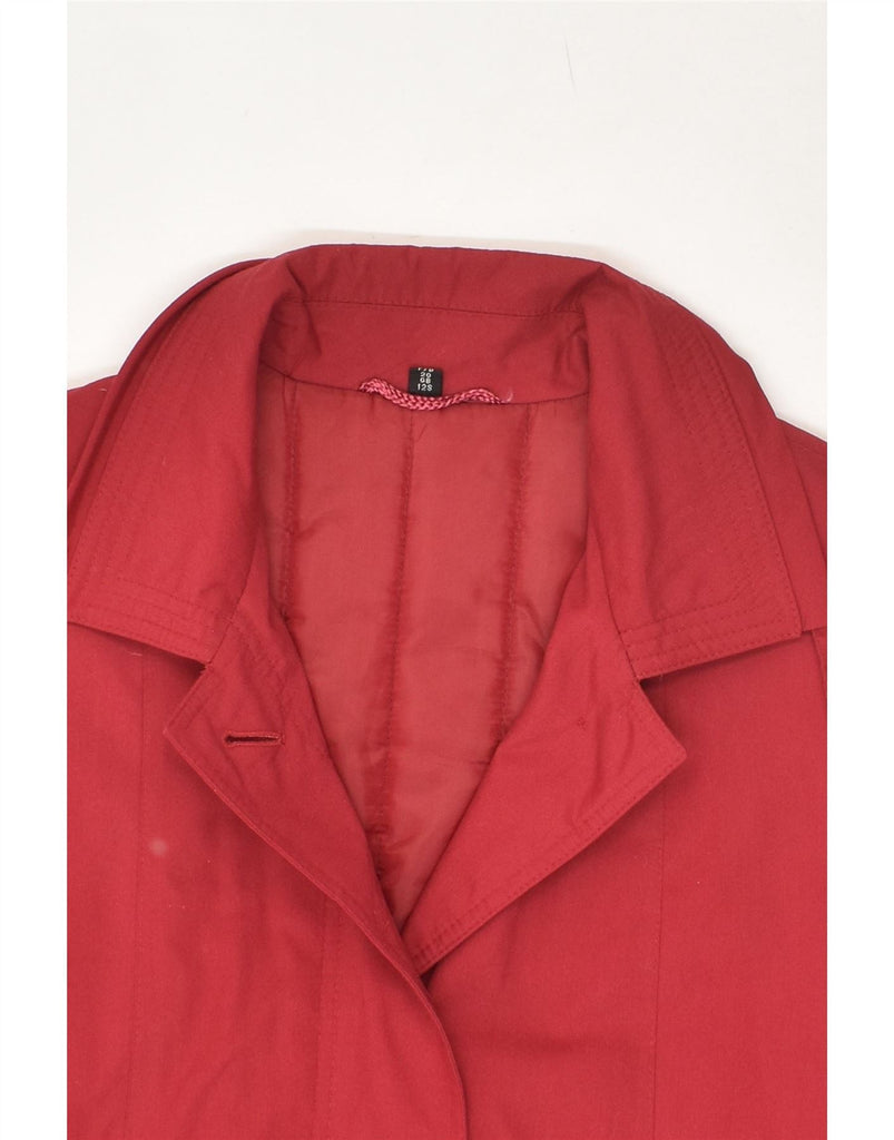 VINTAGE Womens 3/4 Sleeve Overcoat UK 20 2XL Red Polyester | Vintage Vintage | Thrift | Second-Hand Vintage | Used Clothing | Messina Hembry 