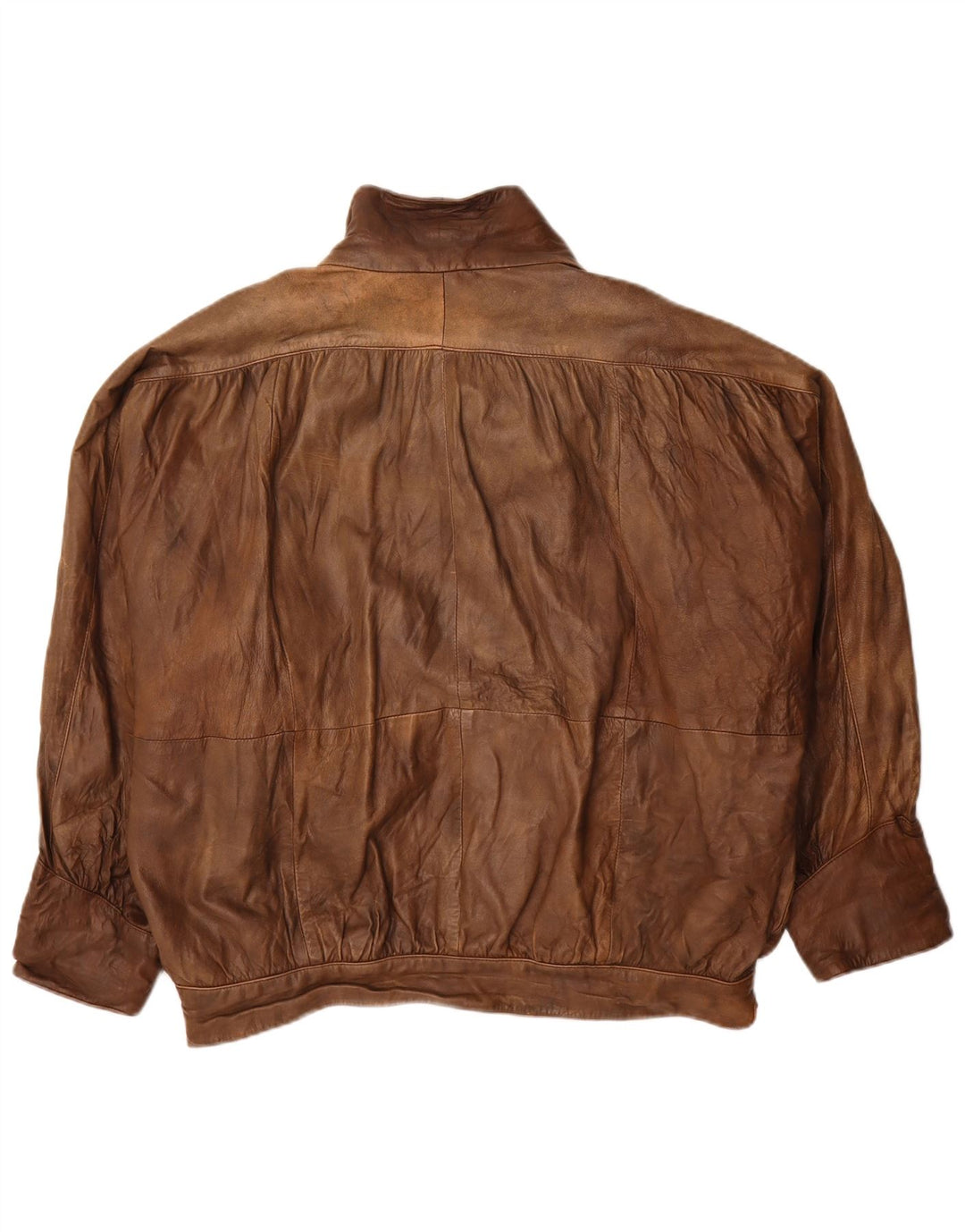Vintage Womens Oversized Leather Jacket UK 20 2XL Brown