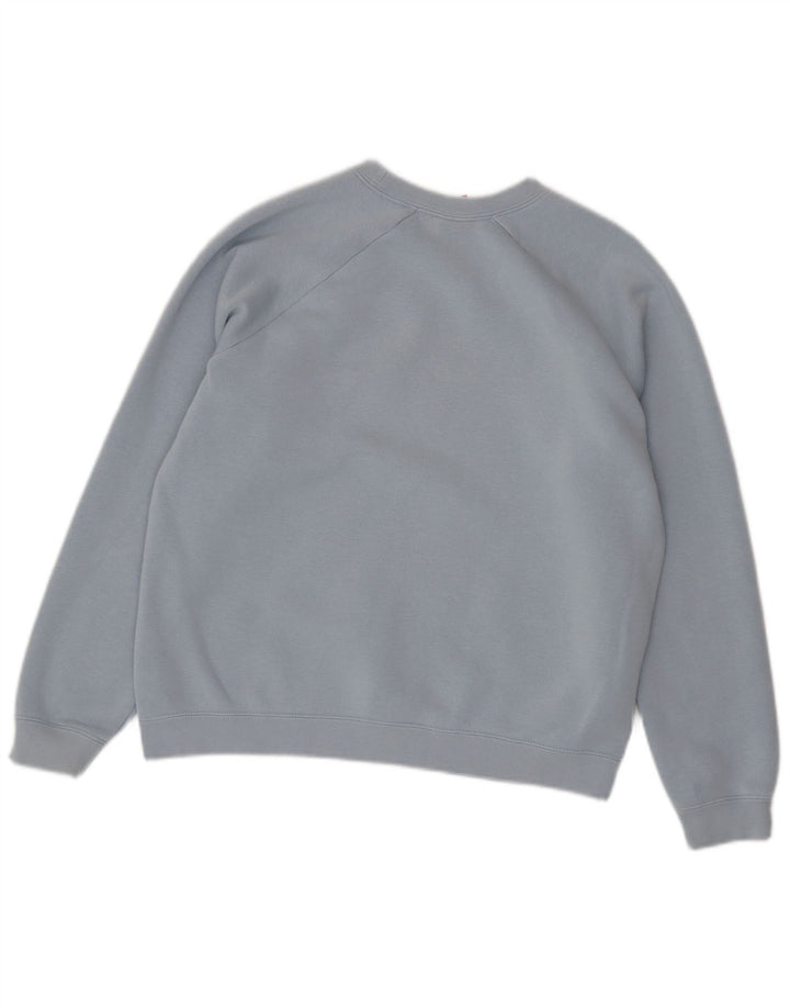 NIKE Womens Loose Fit Sweatshirt Jumper UK 14 Medium Blue Cotton
