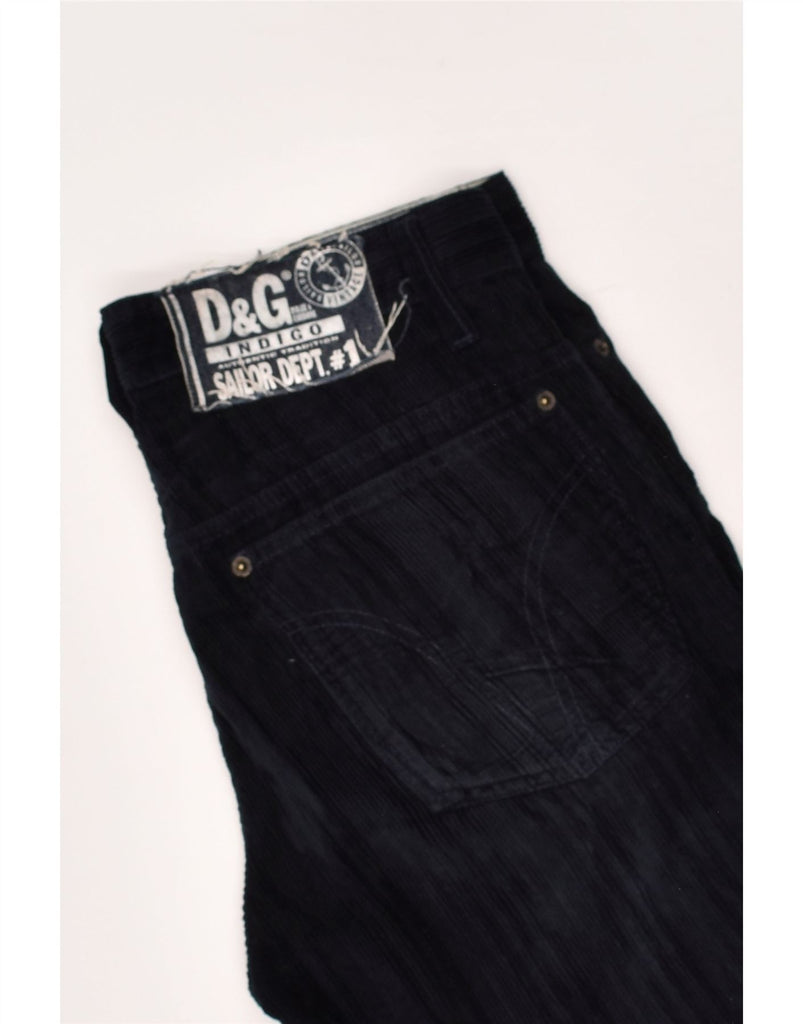 DOLCE & GABBANA Mens Indigo Straight Corduroy Trousers W34 L36 Navy Blue | Vintage Dolce & Gabbana | Thrift | Second-Hand Dolce & Gabbana | Used Clothing | Messina Hembry 