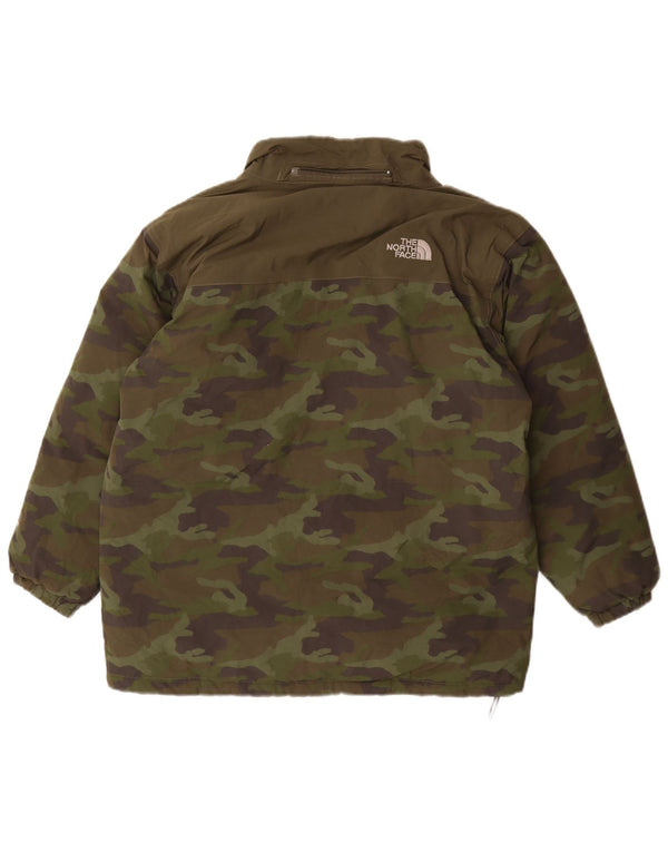 The North Face Boys Padded Jacket 11-12 Years Large Khaki Camouflage Nylon