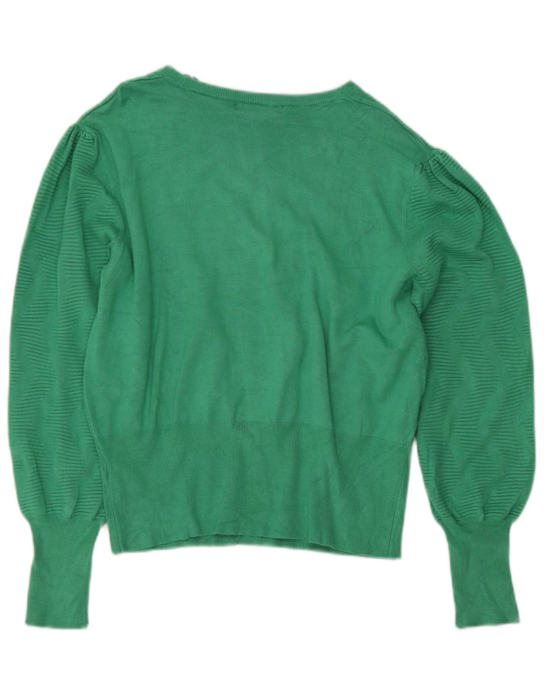 Marks & Spencer Womens Crop Boat Neck Jumper Sweater UK 14 Large Green