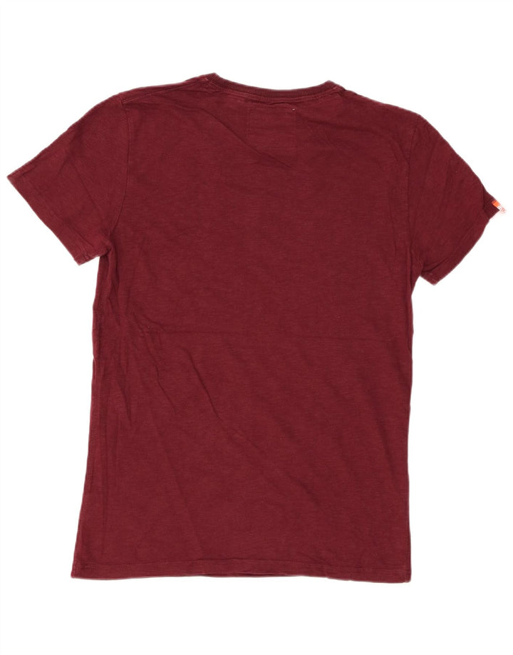Superdry Mens Graphic T-Shirt Top Medium Burgundy Cotton