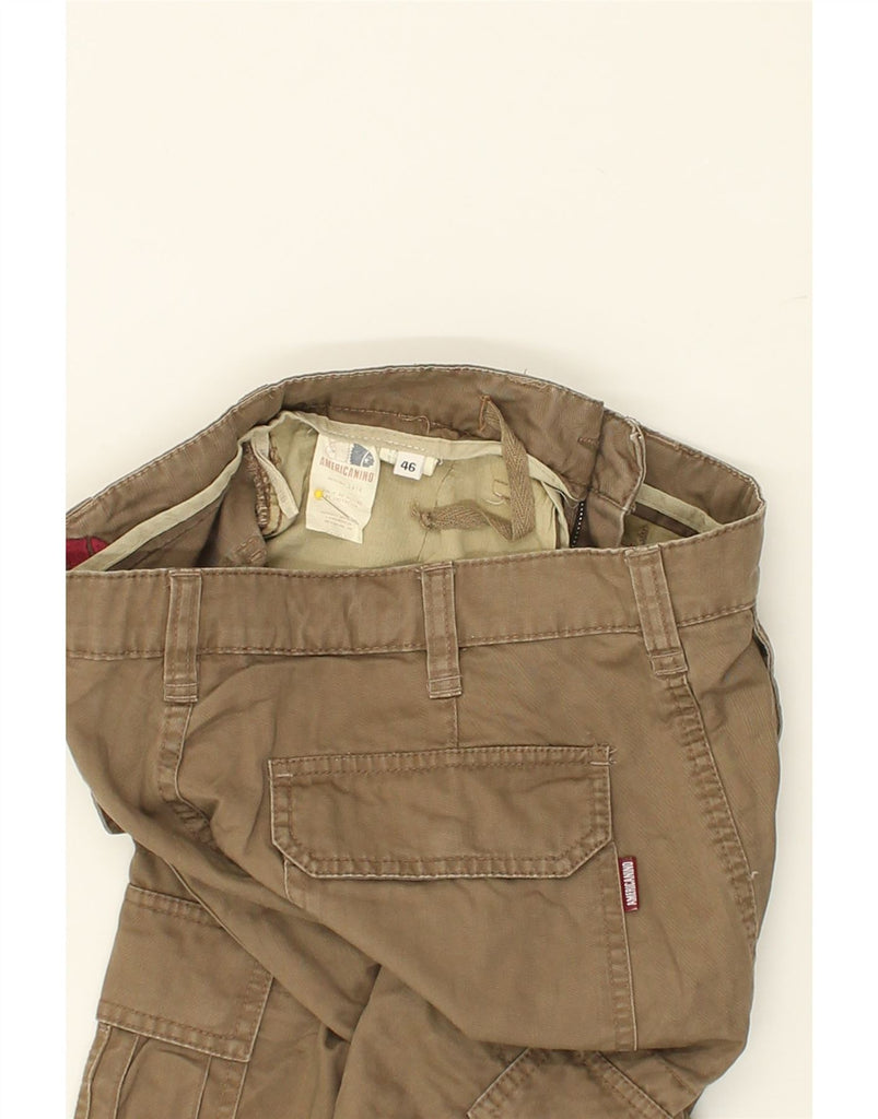 AMERICANINO Mens Cargo Shorts IT 46 Small W29 Brown Cotton | Vintage Americanino | Thrift | Second-Hand Americanino | Used Clothing | Messina Hembry 