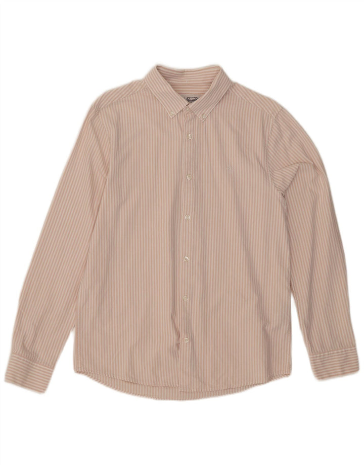PENGUIN Mens Shirt Medium Pink Pinstripe Cotton