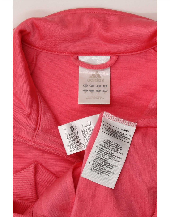 Adidas Womens Tracksuit Top Jacket UK 10 Small  Pink Polyester