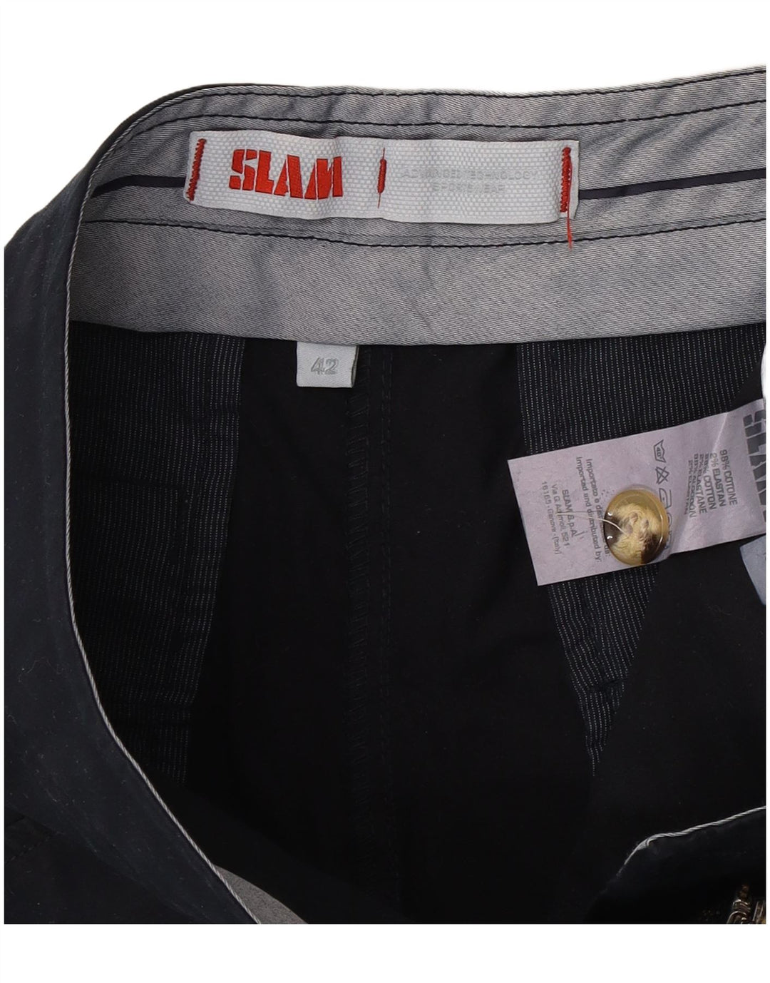 Slam Womens Chino Shorts IT 42 Medium W32  Navy Blue Cotton