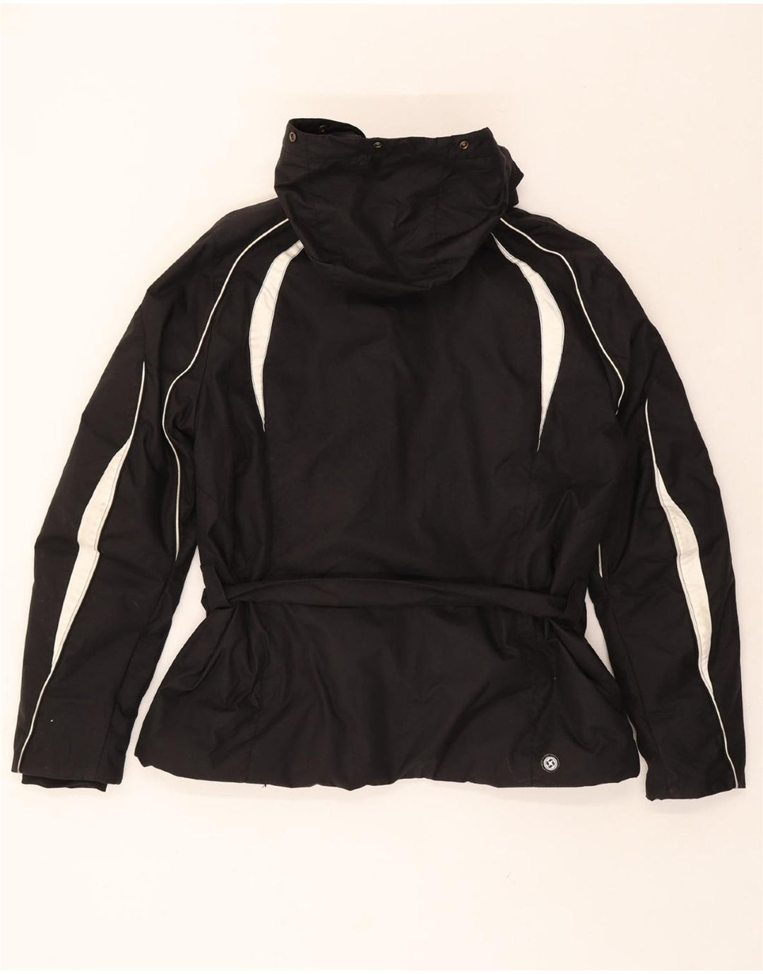 COLMAR Womens Hooded Windbreaker Jacket IT 50 2XL Black Colourblock Vintage Colmar and Second-Hand Colmar from Messina Hembry 
