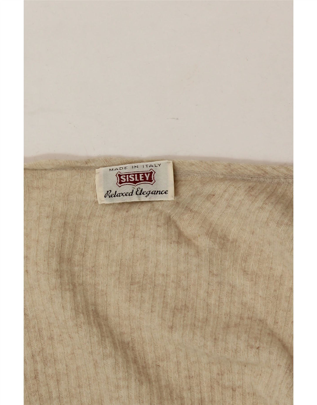 SISLEY Womens Poncho Cardigan Sweater One Size Beige Vintage Sisley and Second-Hand Sisley from Messina Hembry 