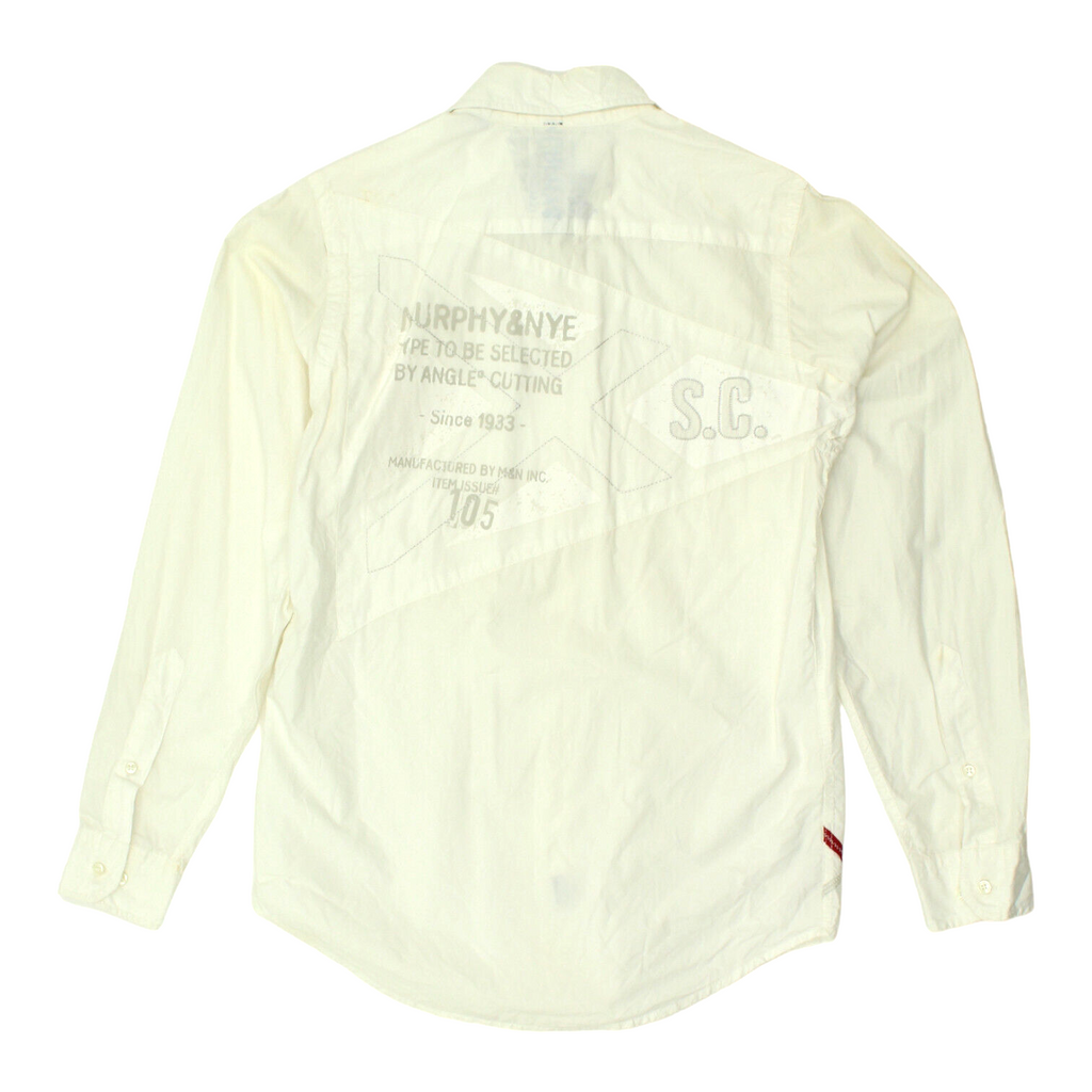 Murphy & NYE Mens White Long Sleeve Shirt | Vintage Casual Sailing Designer VTG | Vintage Messina Hembry | Thrift | Second-Hand Messina Hembry | Used Clothing | Messina Hembry 