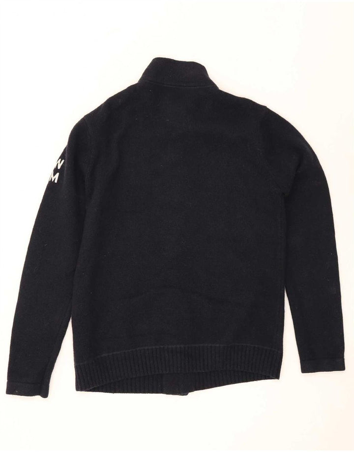 G-Star Mens Graphic Cardigan Sweater XL Navy Blue Lambswool