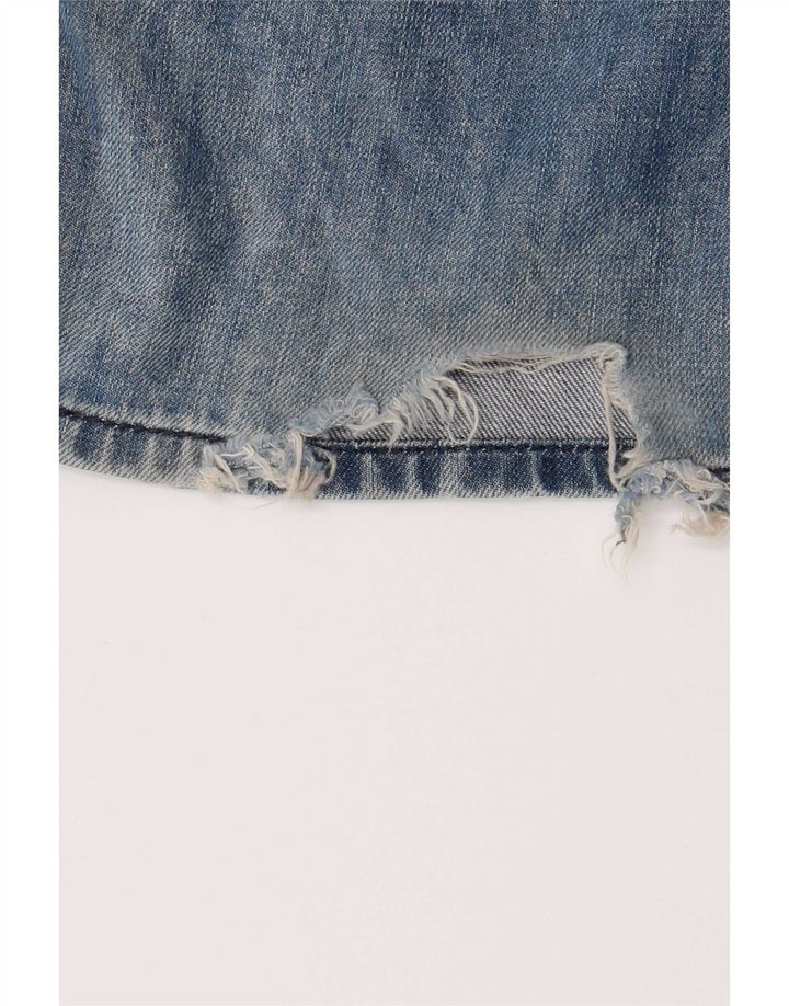 Diesel Mens Larkee Distressed Regular Straight Jeans W33 L32 Blue Cotton