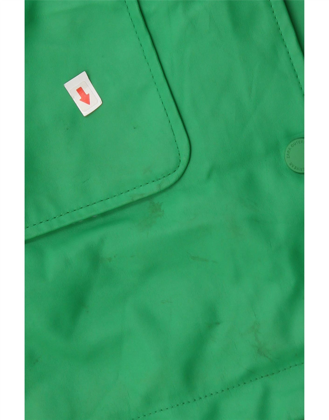 Zara Girls Hooded Rain Jacket 13-14 Years Green Polyethylene