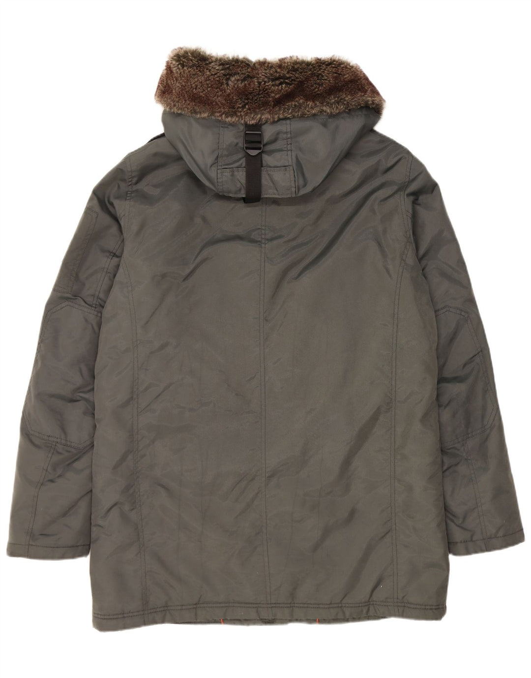Refrigue Mens Hooded Parka Jacket UK 40 Large Grey Nylon