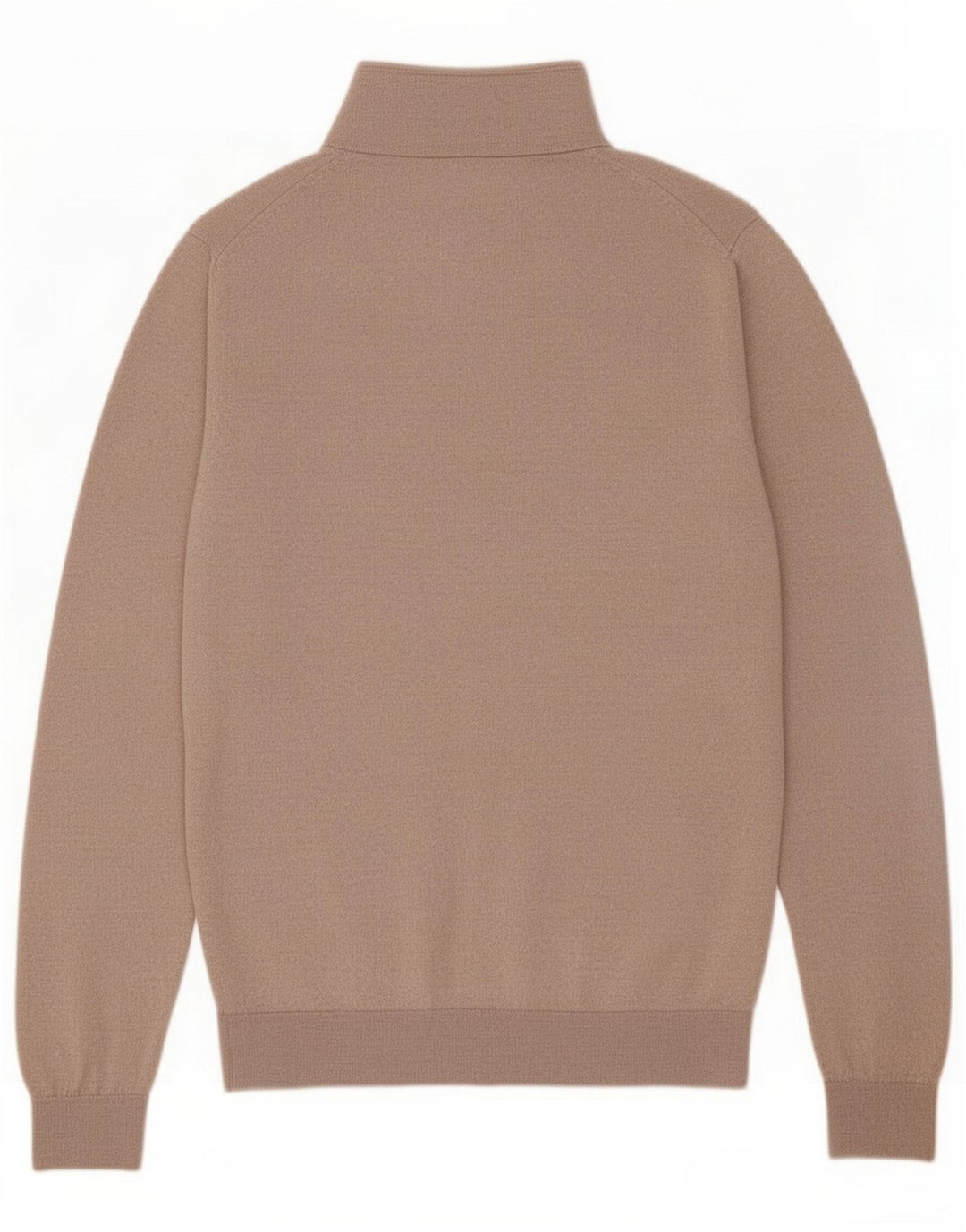Reiss Mens Zip Neck Jumper Sweater Medium Beige Wool