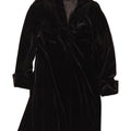 Vintage Womens Velvet Overcoat UK 16 Large Black Polyester