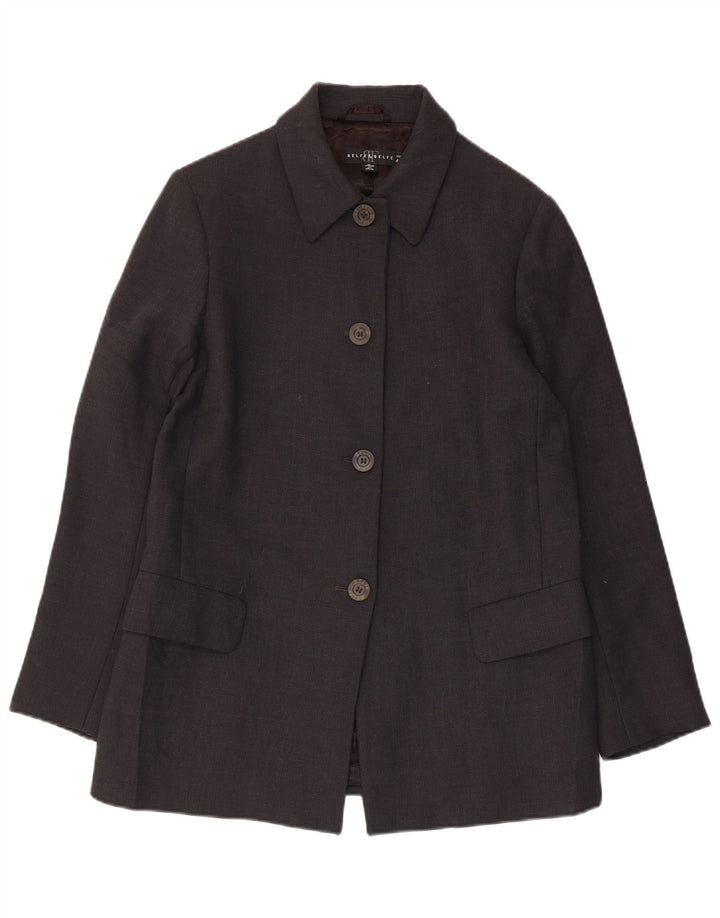 Belfe & Belfe Womens 4 Button Blazer Jacket IT 40 Small Black Virgin Wool