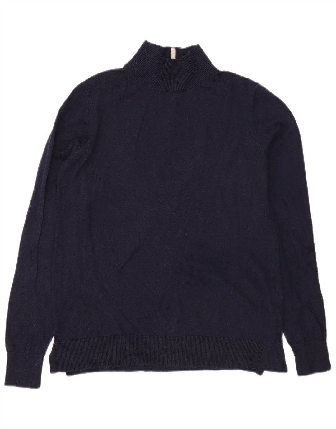 Joules Womens Turtle Neck Jumper Sweater UK 12 Medium Navy Blue Cotton