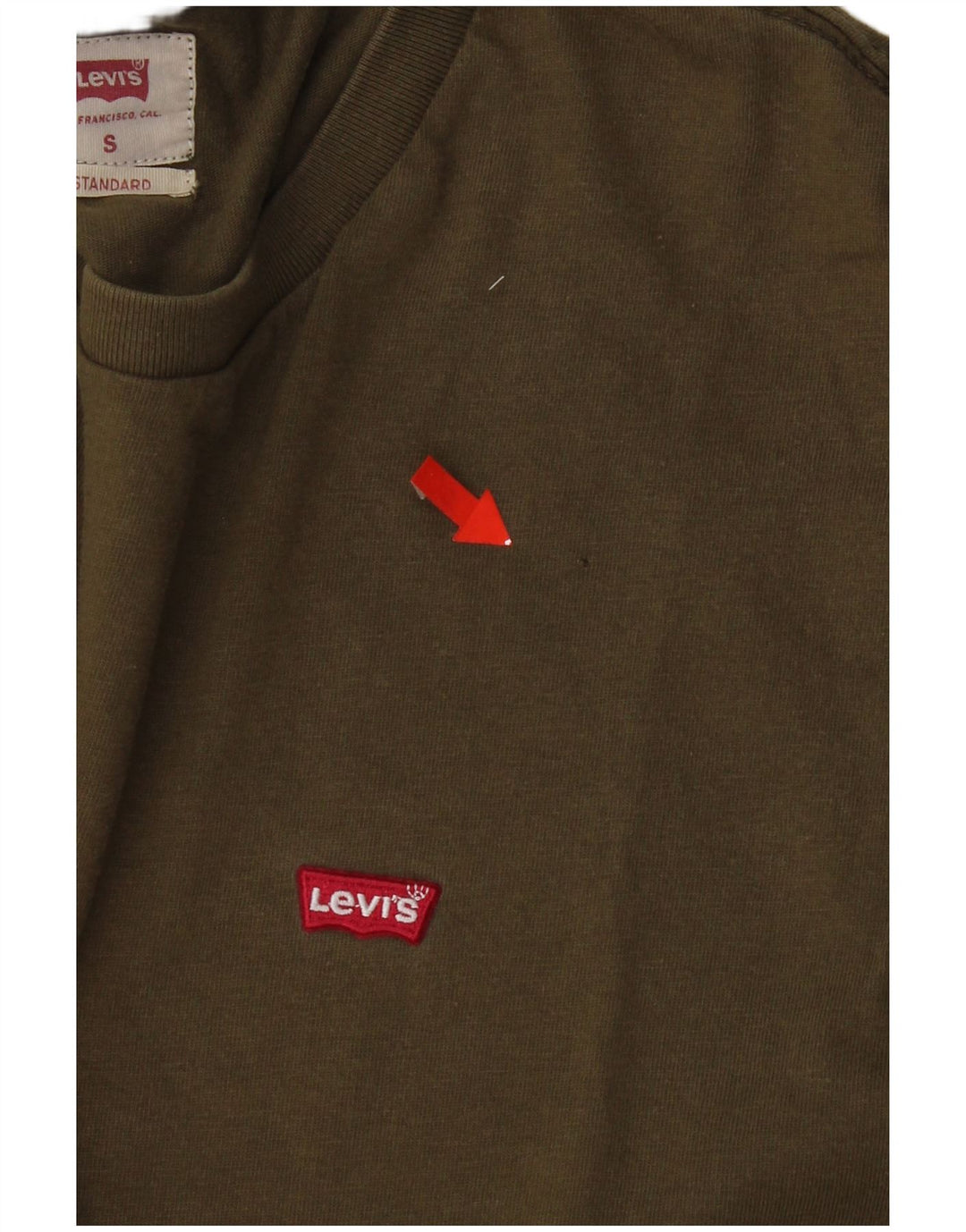 Levi's Mens T-Shirt Top Small Khaki