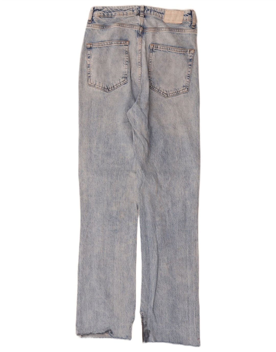 Zara Womens Distressed Straight Jeans EU 38 Small W28 L29 Blue Cotton