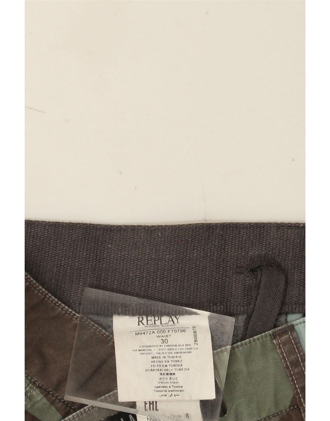 Replay Mens Chino Shorts W30 Medium  Multicoloured Geometric Cotton