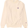 Champion Mens Reverse Weave Sweatshirt Jumper Small White Cotton