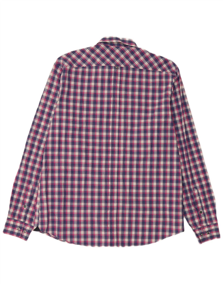 Lacoste Mens Shirt Size 42 Large Multicoloured Check Cotton