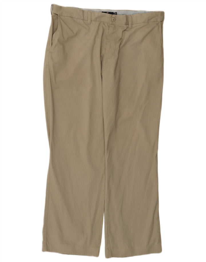 Marks & Spencer Mens Blue Harbour Straight Chino Trousers W38 L31 Beige