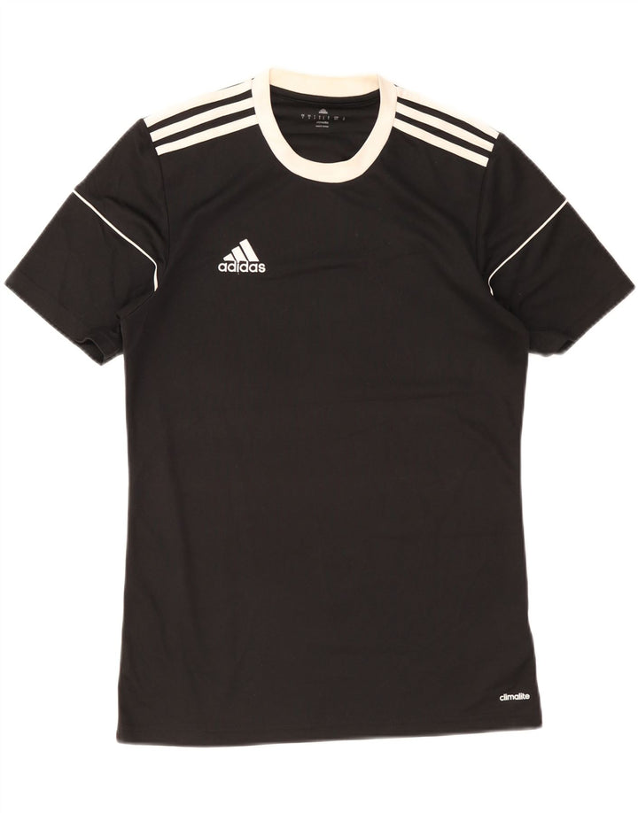 Adidas Mens Climalite T-Shirt Top Small Black Colourblock Polyester