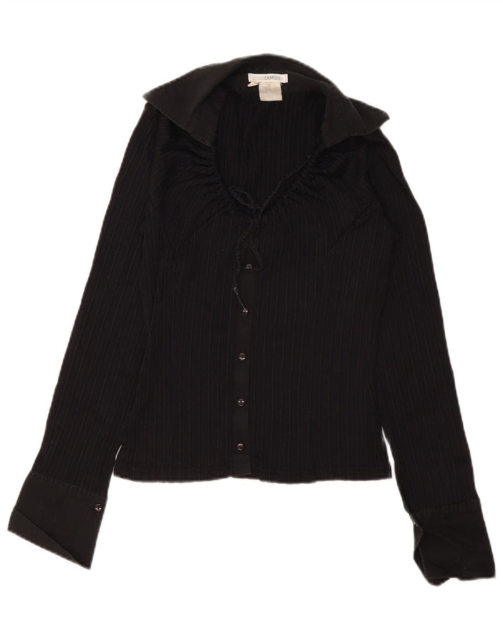 Naracamicie Womens Shirt Blouse UK 10 Small Black Polyamide