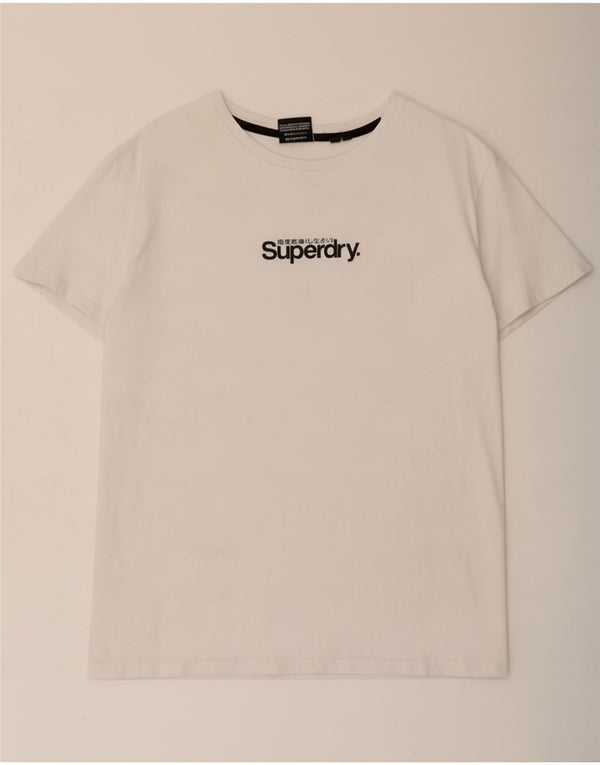 Superdry Mens Graphic T-Shirt Top Large White Cotton