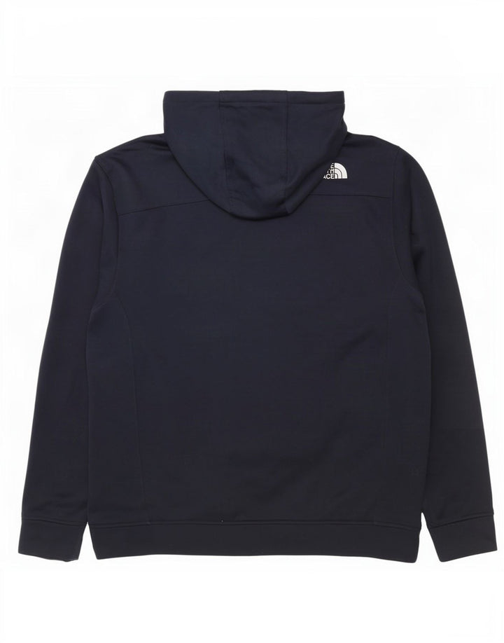 The North Face Mens Zip Hoodie Sweater Large Navy Blue Polyester