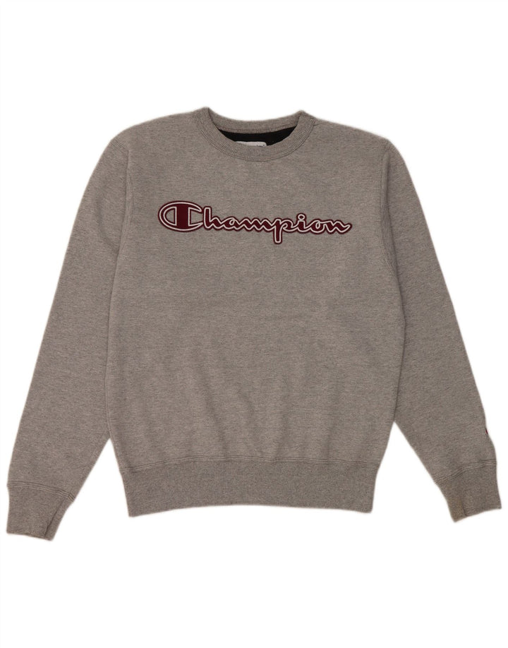 Champion Mens Graphic Sweatshirt Jumper Small Grey Cotton