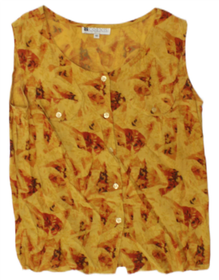 Coexis Womens Sleeveless Shirt Blouse IT 42 Medium Yellow Floral