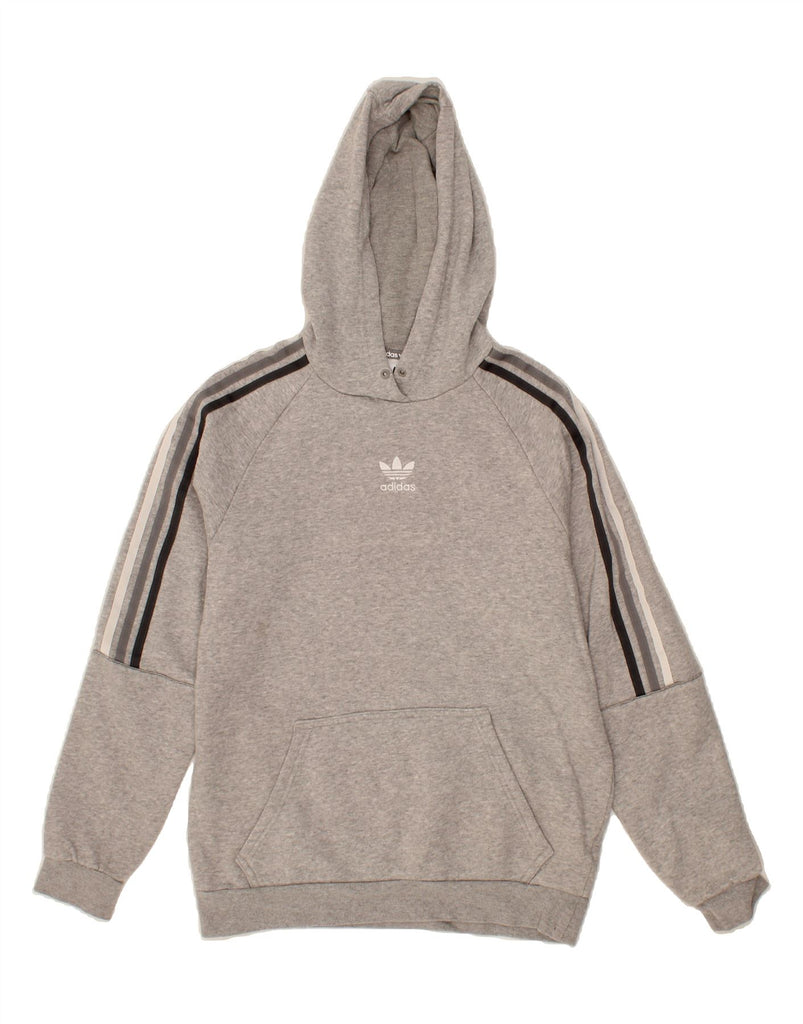 ADIDAS Mens Graphic Hoodie Jumper Small Grey Cotton Vintage Adidas and Second-Hand Adidas from Messina Hembry 
