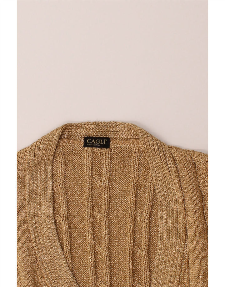 CAGLI Womens Cardigan Sweater UK 16 Large Gold Vintage Cagli and Second-Hand Cagli from Messina Hembry 