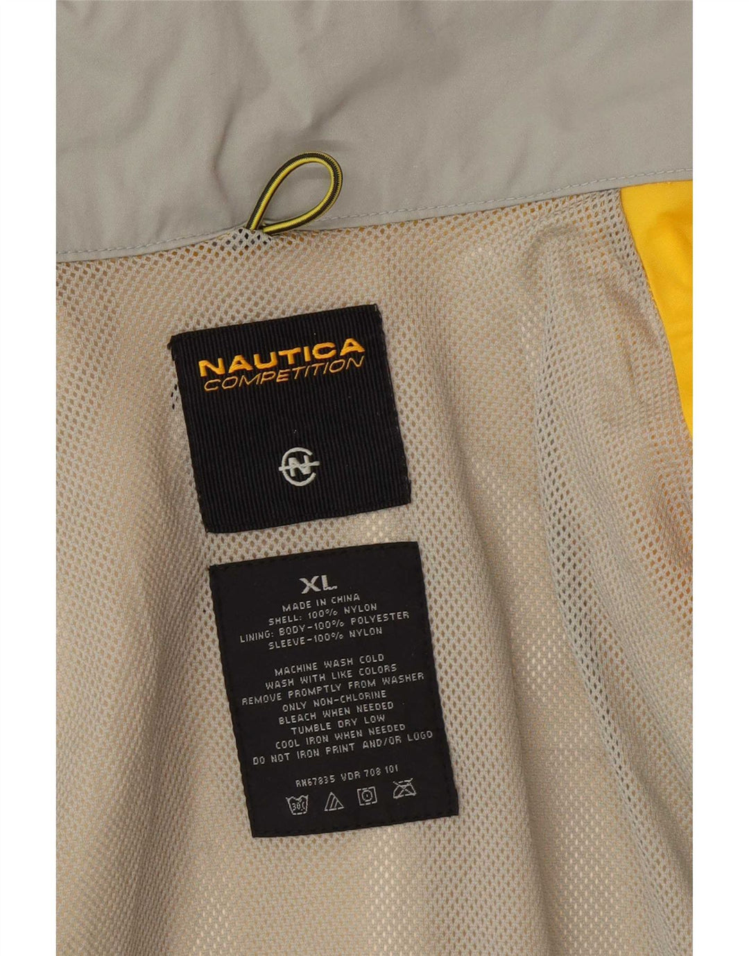 Nautica Mens Rain Jacket UK 42 XL Yellow Nylon