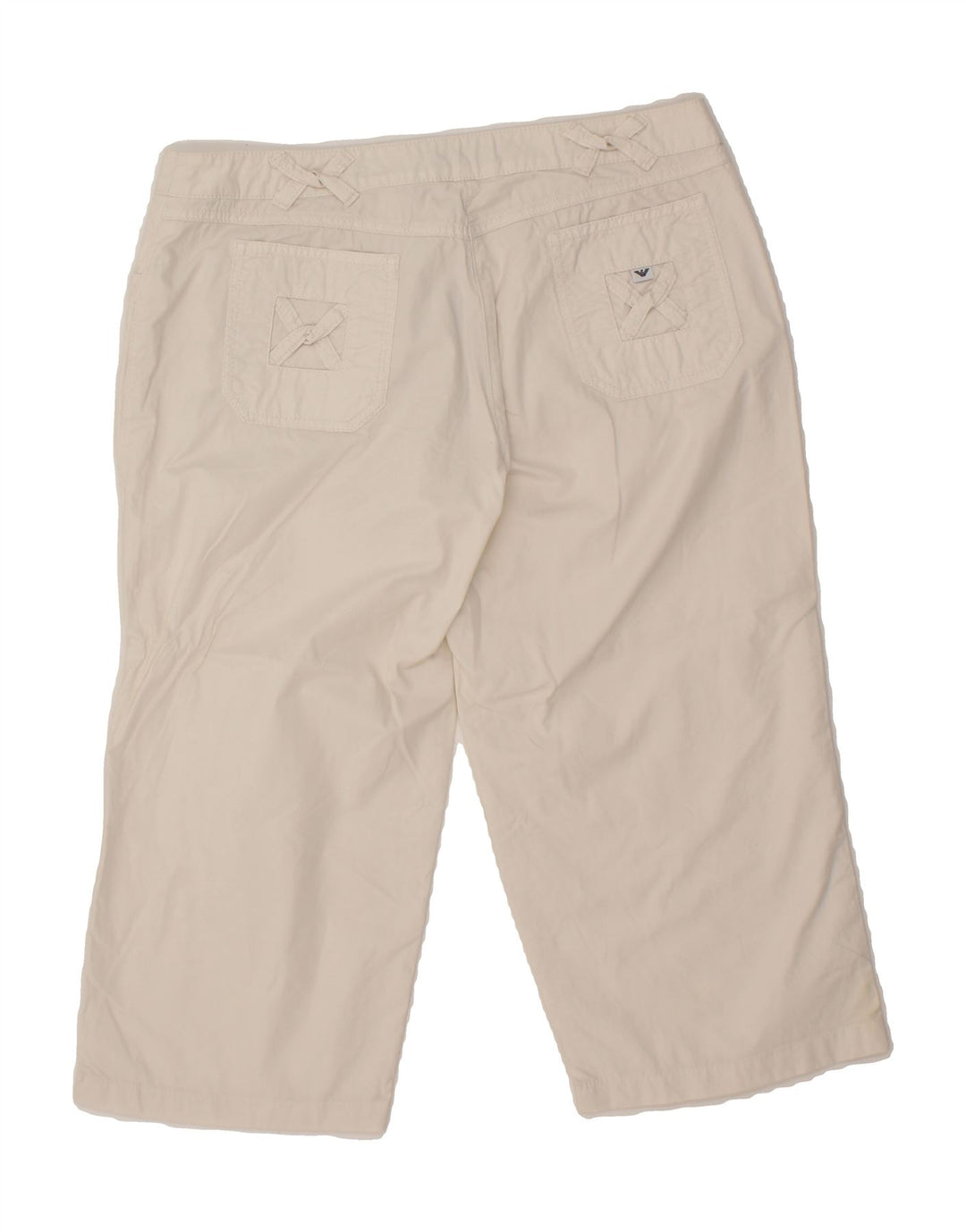 ARMANI Womens Straight Capri Trousers W30 L20 Beige Cotton Vintage Armani and Second-Hand Armani from Messina Hembry 